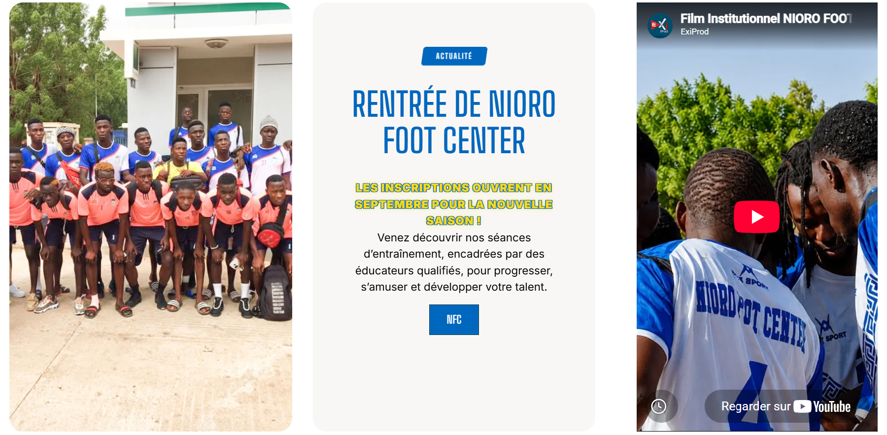 Nioro Foot Center — aperçu du site