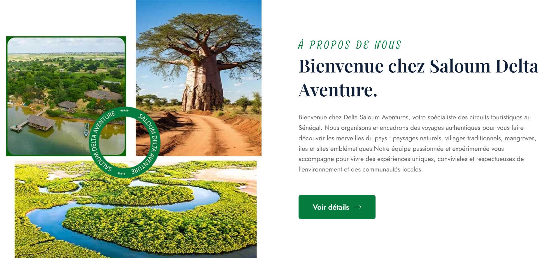 Saloum Delta Aventures — page intérieure